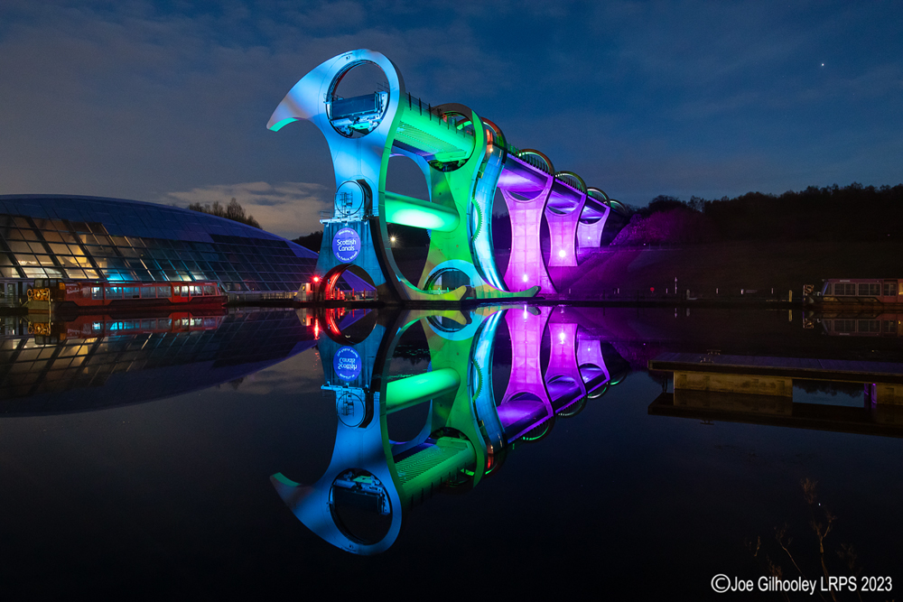 The Falkirk Wheel lightshow 