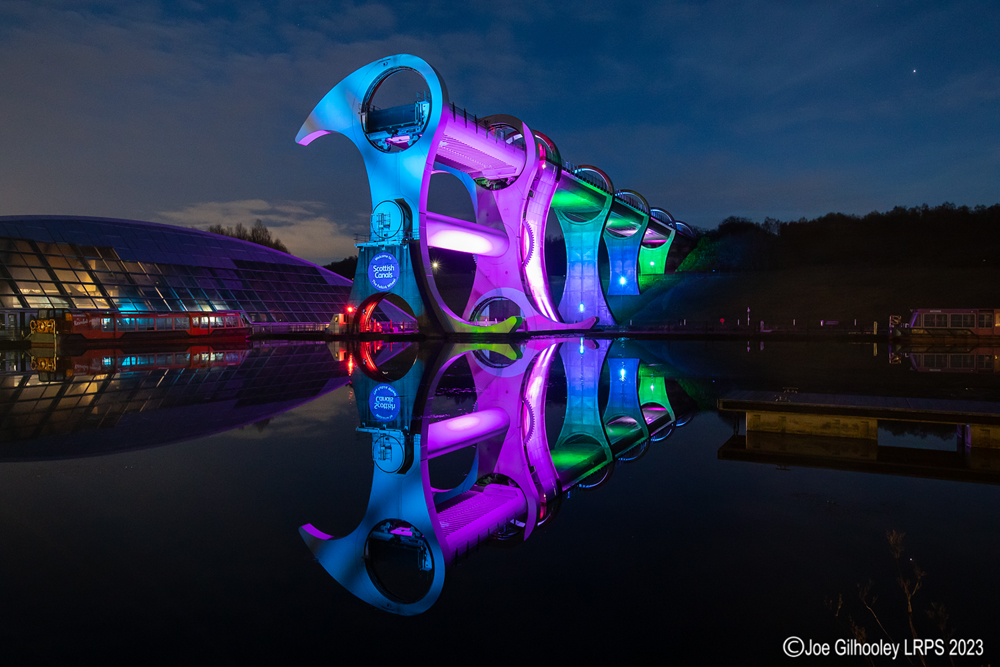 The Falkirk Wheel lightshow 