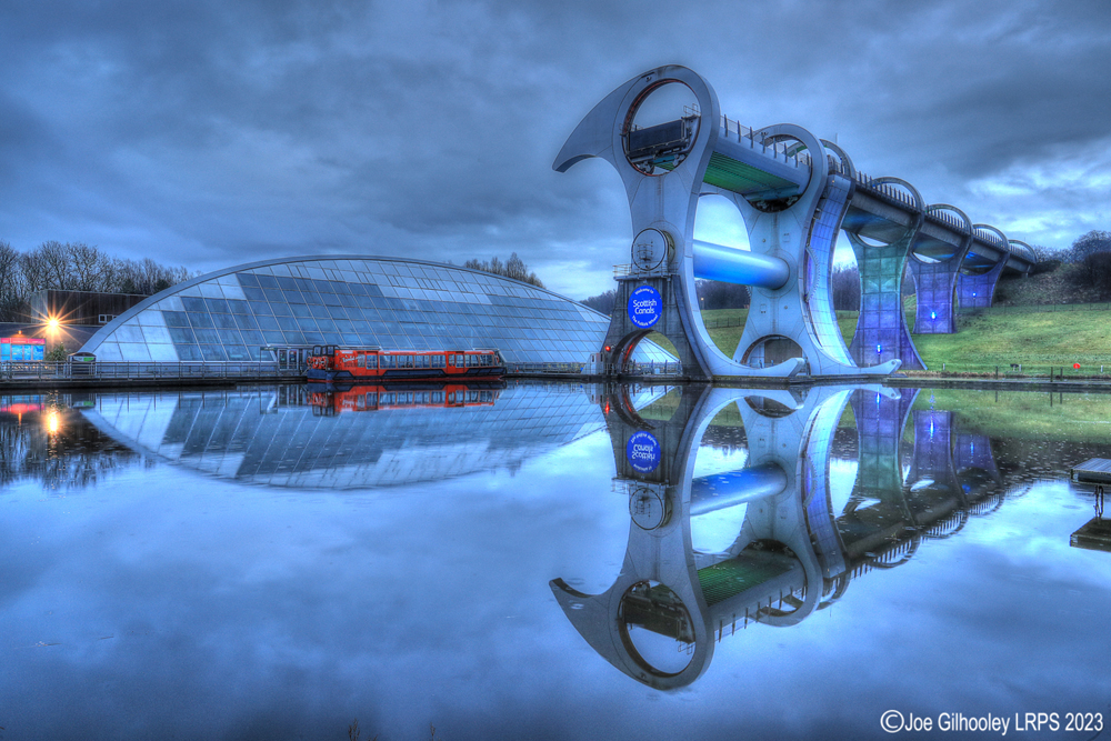 The Falkirk Wheel lights starting to come on The Falkirk Wheel lights starting to come on