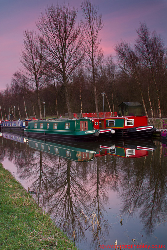 Falkirk Wheel by Night - Sunset on canal