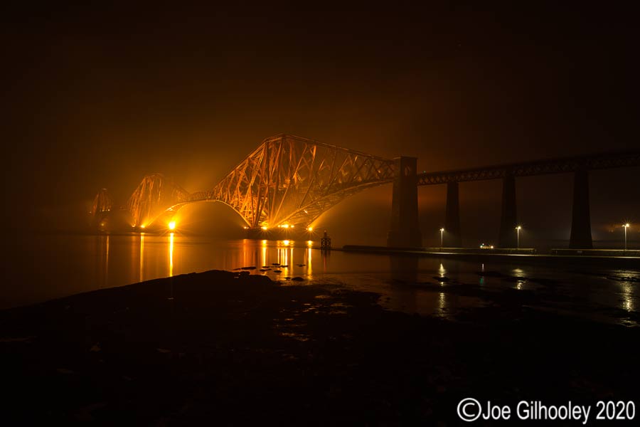 The Forth Bridge in the fog