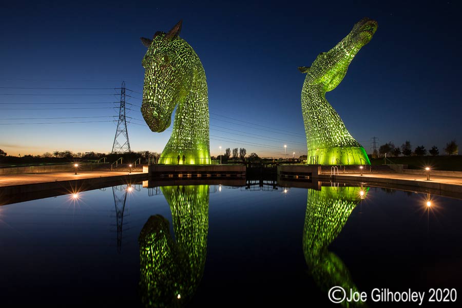 The Kelpies by night