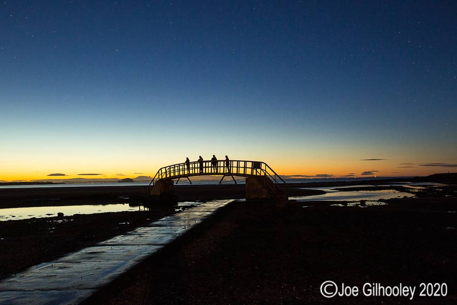 Belhaven Bridge after sunset