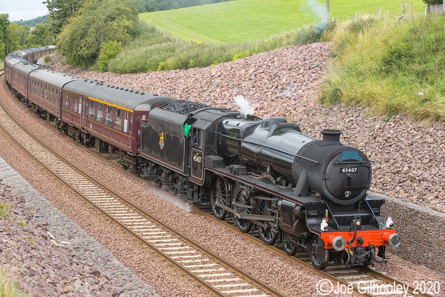 Lancashire Fusilier 45407 Steam Train on Borders Railway