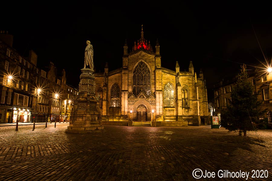 St Giles Cathedral Edinburgh red for Remembrance