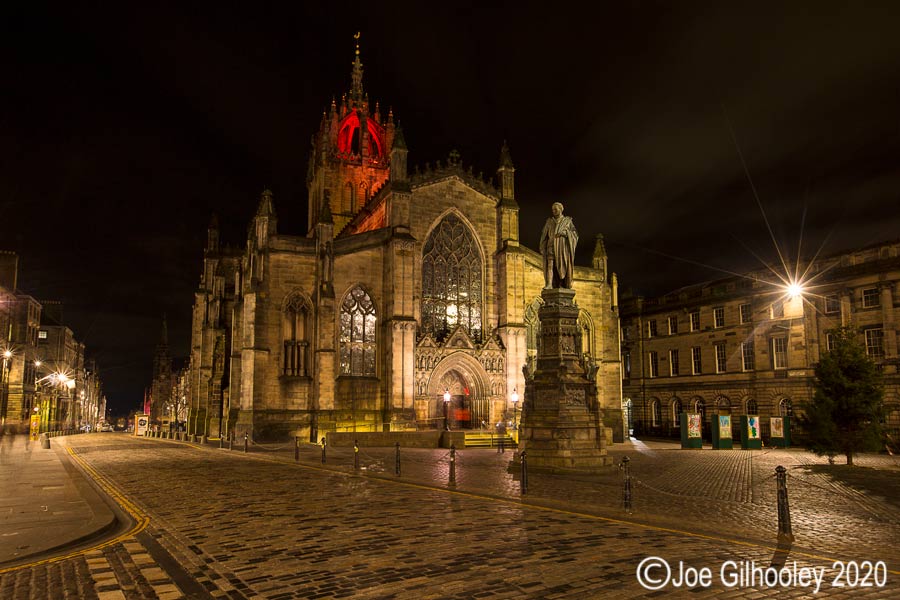 St Giles Cathedral Edinburgh red for Remembrance