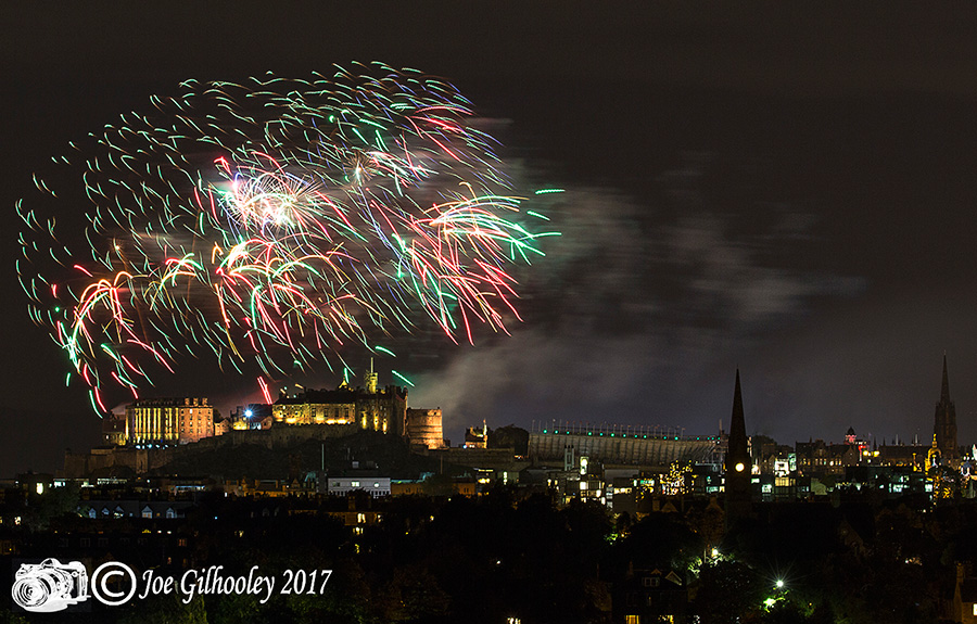 Virgin Money Edinburgh Festival Fireworks 2017 from Blackford Hill
