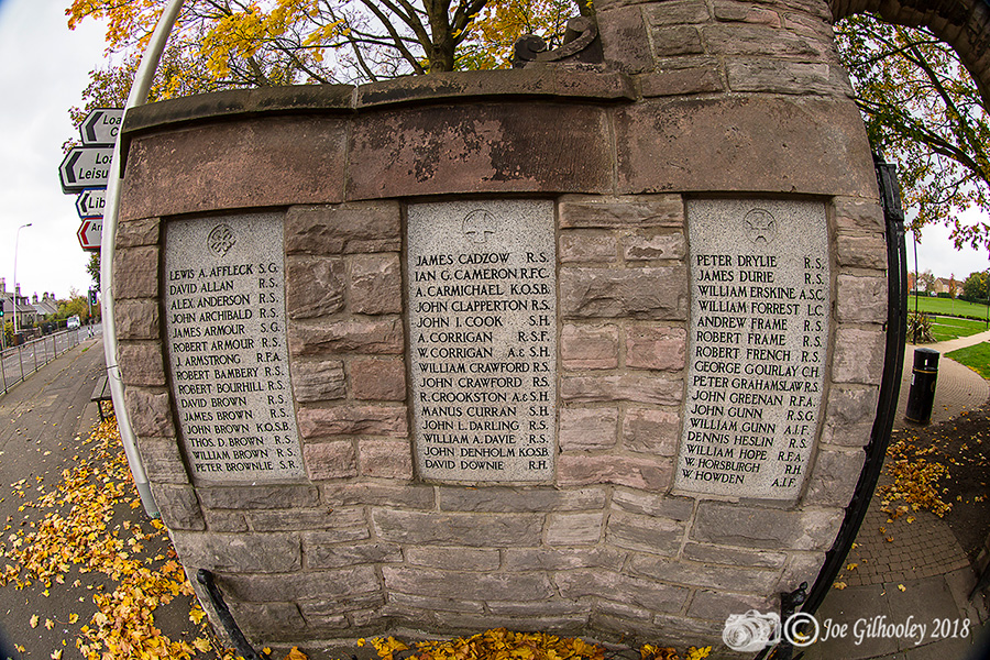 Fisheye lens - Loanhead War Memorial