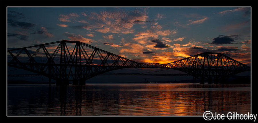 Sunset over Forth Bridges 8th August 2013