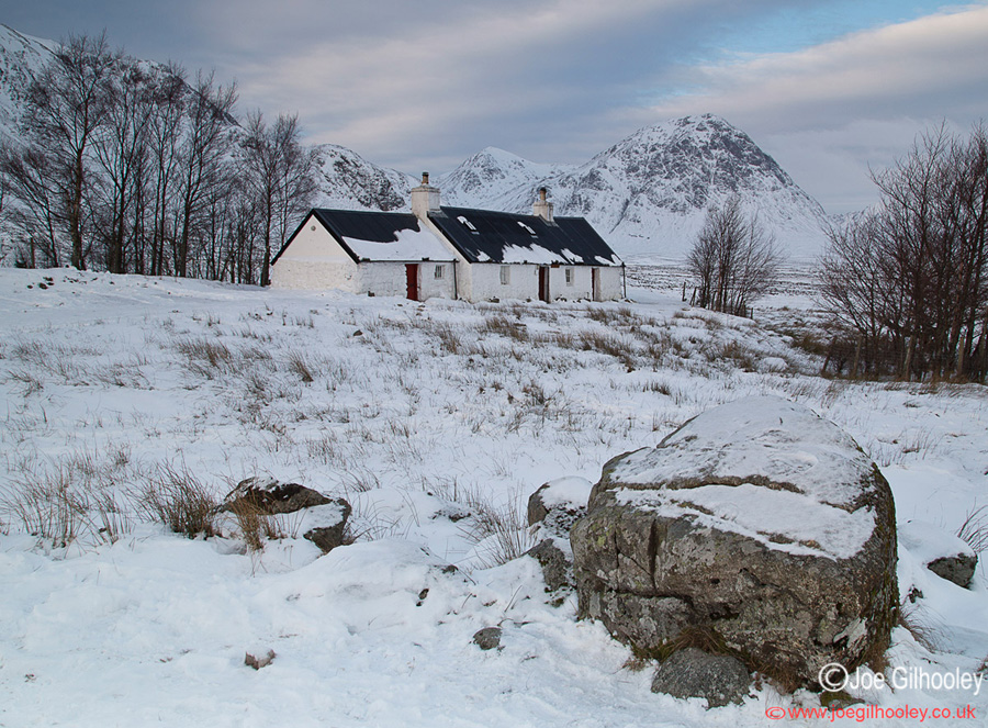 Blackrock Cottage with Buachaille Etive Mor in background
