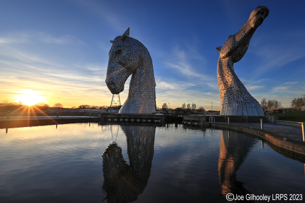 The Kelpies at sunset