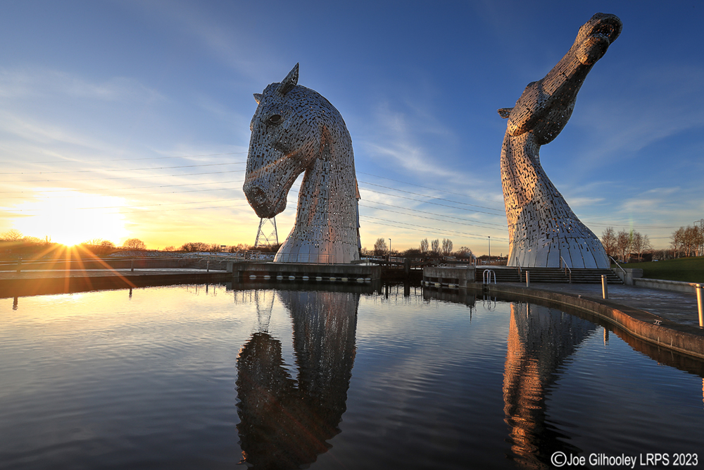 The Kelpies at sunset