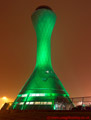 Edinburgh Airport Control Tower Green for St Patrick's Day 17th March 2015