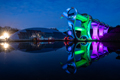 The Falkirk Wheel lightshow fon St Patrick's Day 17th March 2023