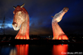 The Kelpies lit at night 7th February 2023