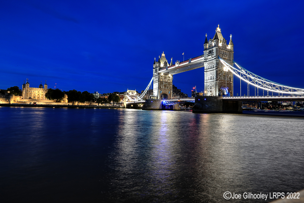 Tower Bridge and Tower of London after Sunset