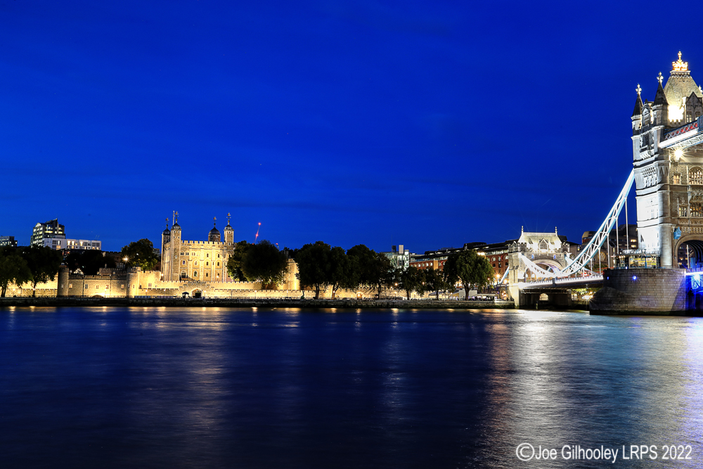 Tower Bridge and Tower of London after Sunset