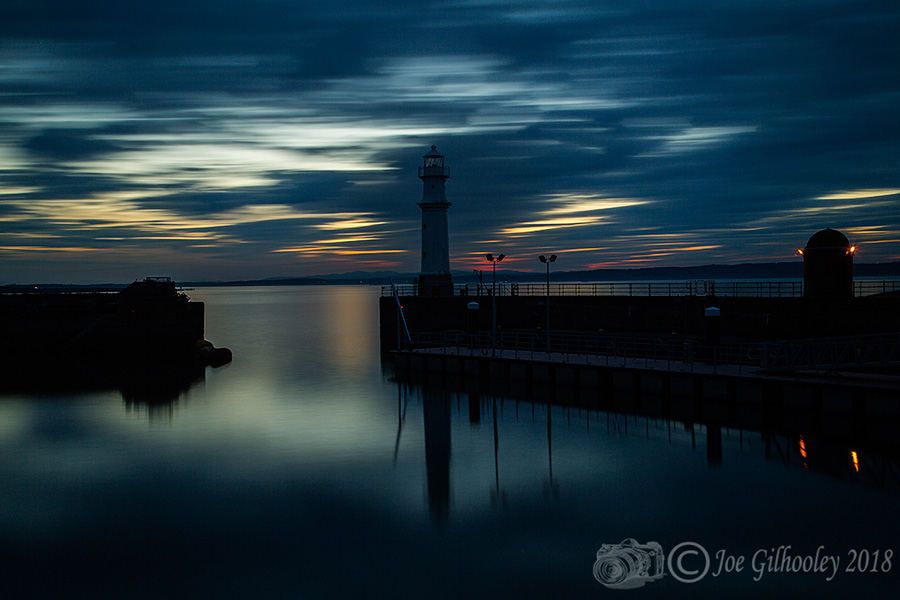 Newhaven Harbour after sunset