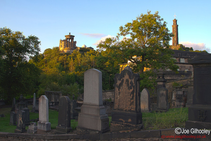Old Calton Cemetery Edinburgh - view of Calton Hill