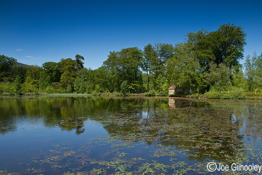 Penicuik Estate High Pond and boathouse