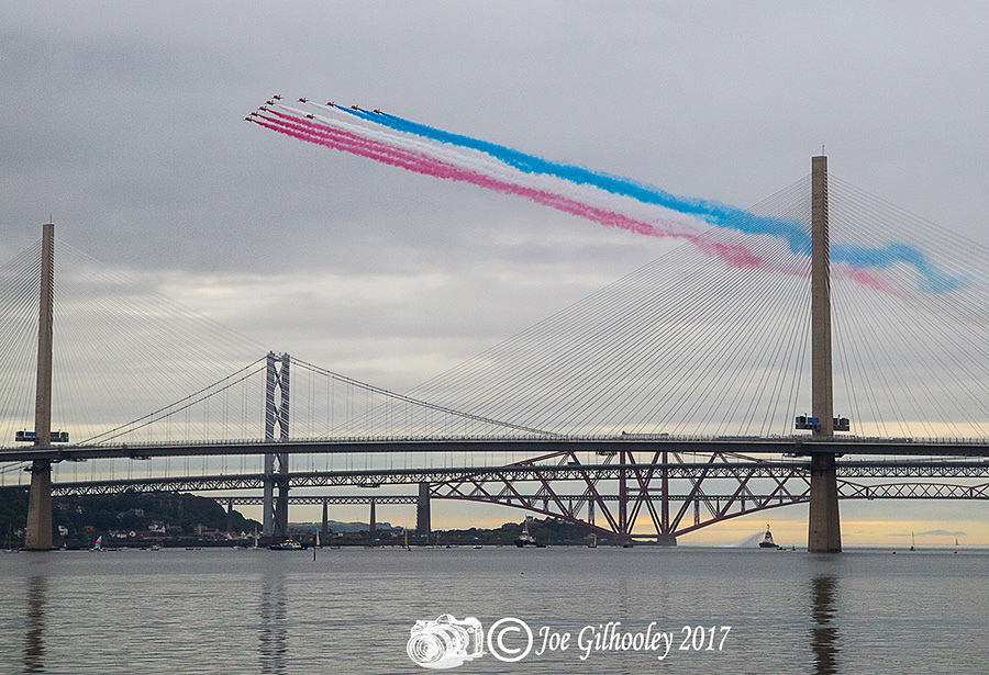 Opening of Queensferry Crossing - Red Arrows Fly pass
