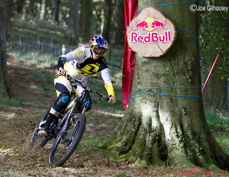 Red Bull Fox & Hound Mountain Bike Race - World Champion Rachel Atherton testing the course on practice day.