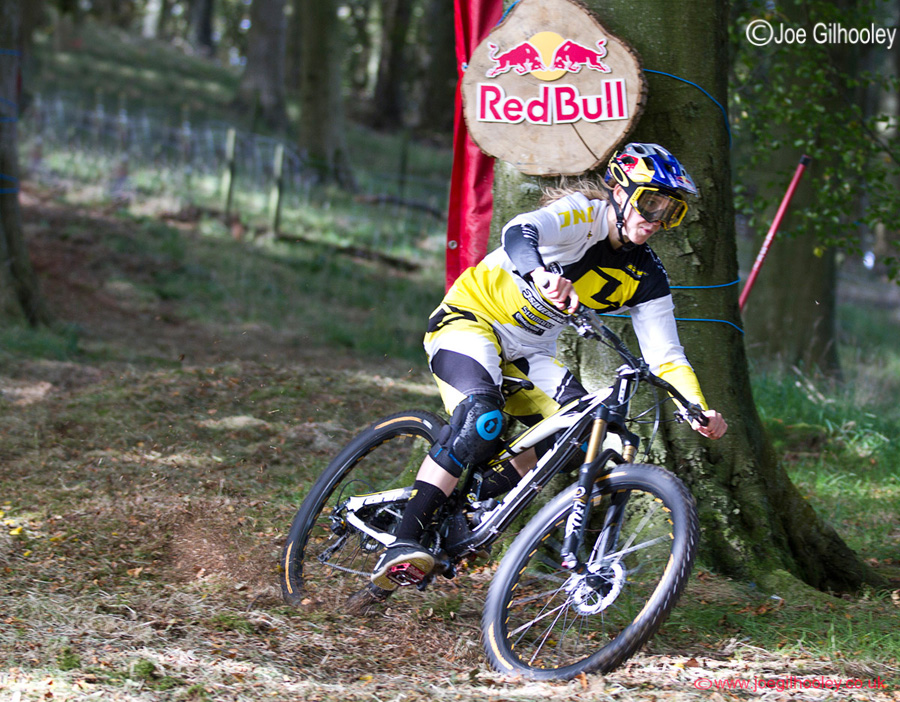 Red Bull Fox & Hound Mountain Bike Race - World Champion Rachel Atherton testing the course on practice day.