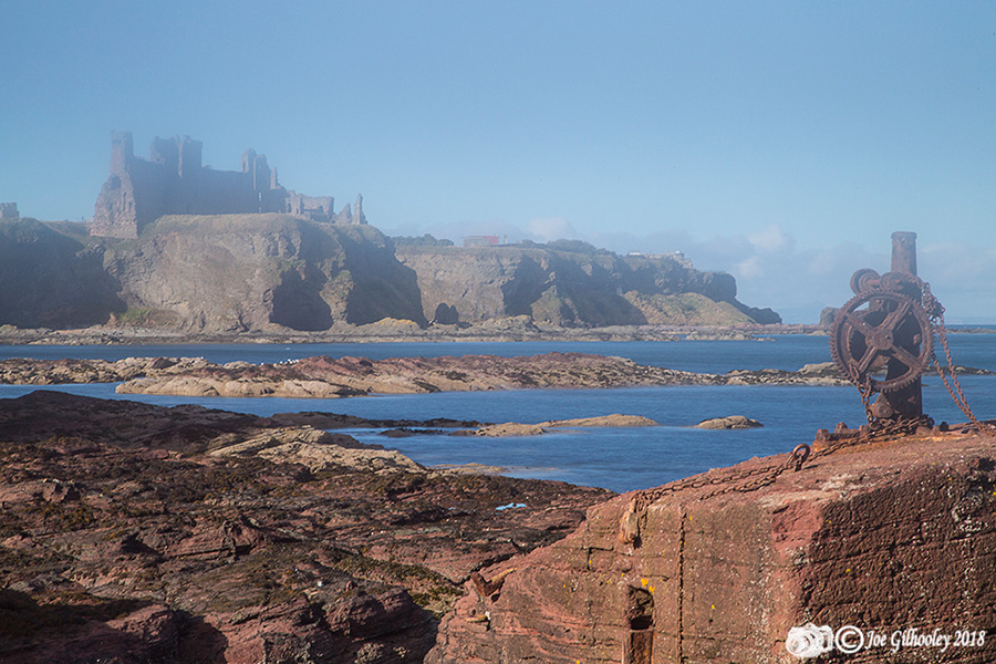 Tantallon Castle from Seacliff Beach mini Harbour - trying a mist filter