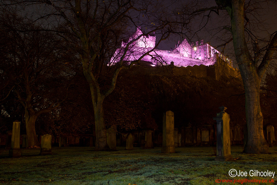 St Cuthbert's Graveyard Edinburgh by night