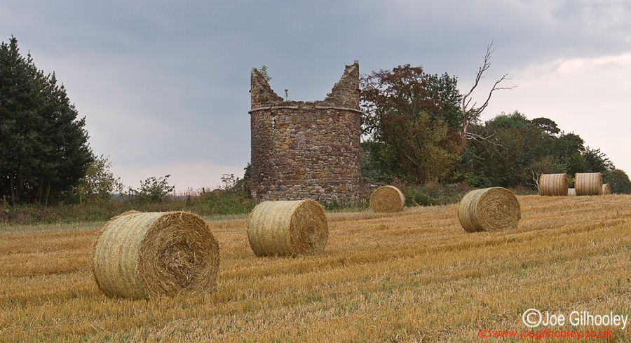 Straw Bales and a Stormy Sky