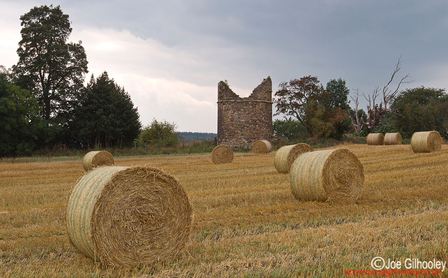 Straw Bales and a Stormy Sky