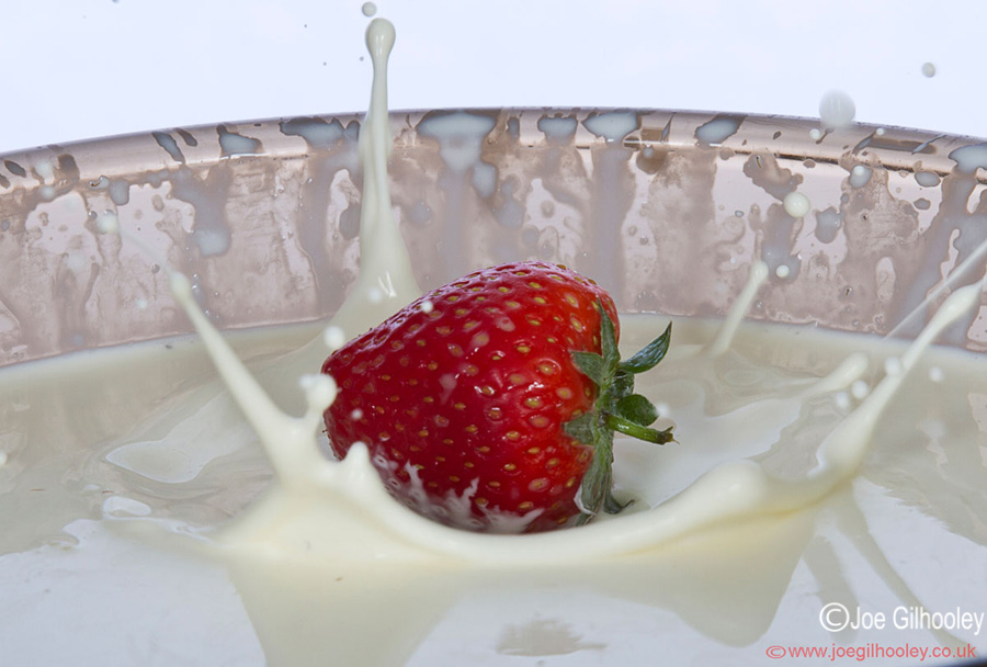 Strawberry Splashing Photography