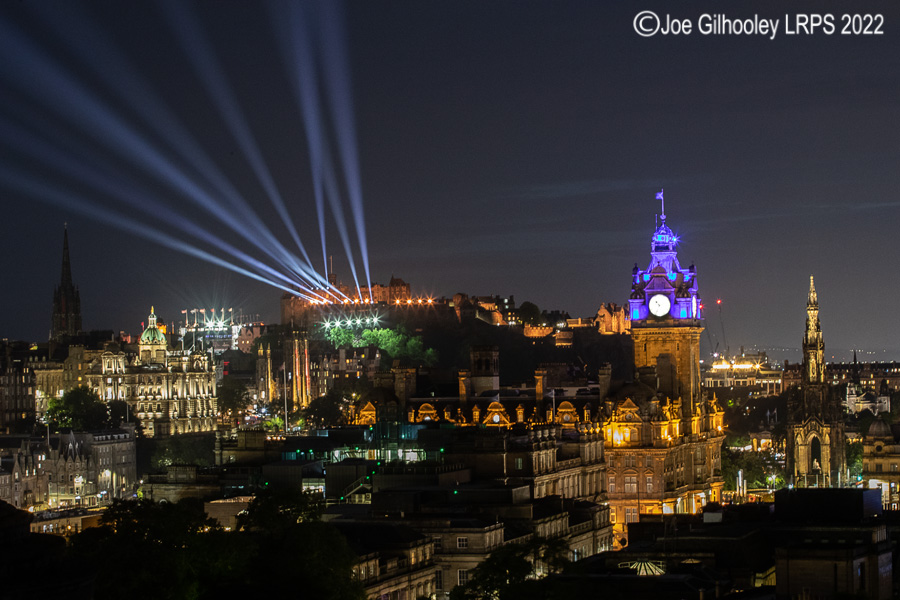 Royal Edinburgh Military Tattoo Lightshow and Fireworks From Calton Hill