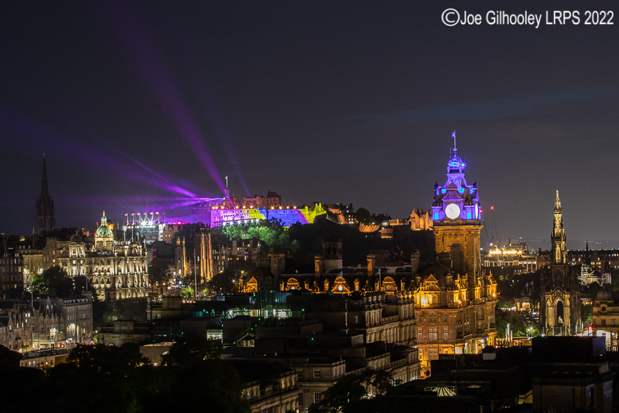 Royal Edinburgh Military Tattoo Lightshow and Fireworks From Calton Hill