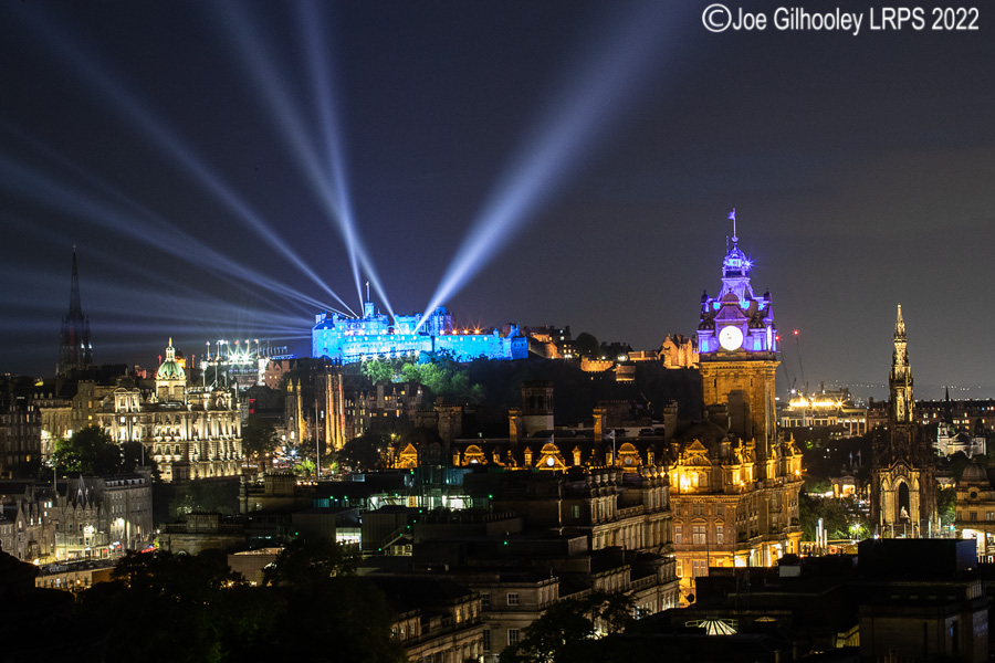 Royal Edinburgh Military Tattoo Lightshow and Fireworks From Calton Hill