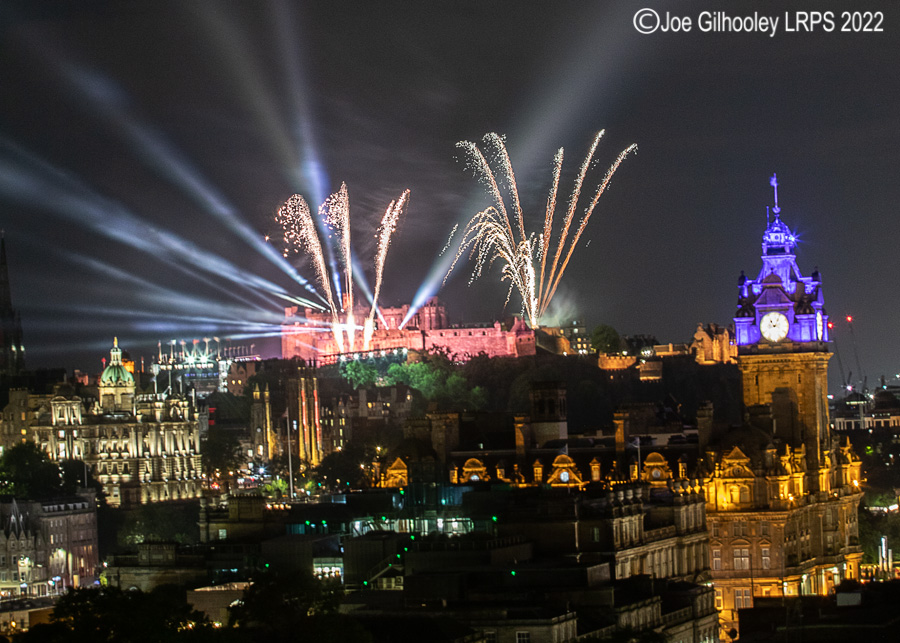 Royal Edinburgh Military Tattoo Lightshow and Fireworks From Calton Hill