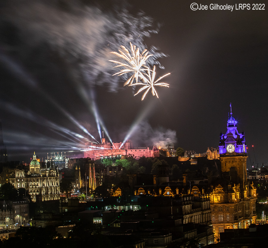 Royal Edinburgh Military Tattoo Lightshow and Fireworks From Calton Hill