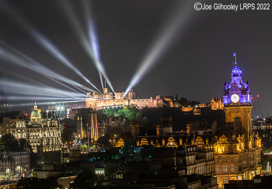 Royal Edinburgh Military Tattoo Lightshow and Fireworks From Calton Hill