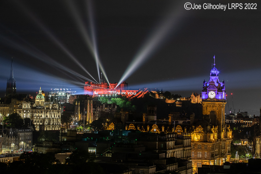 Royal Edinburgh Military Tattoo Lightshow and Fireworks From Calton Hill