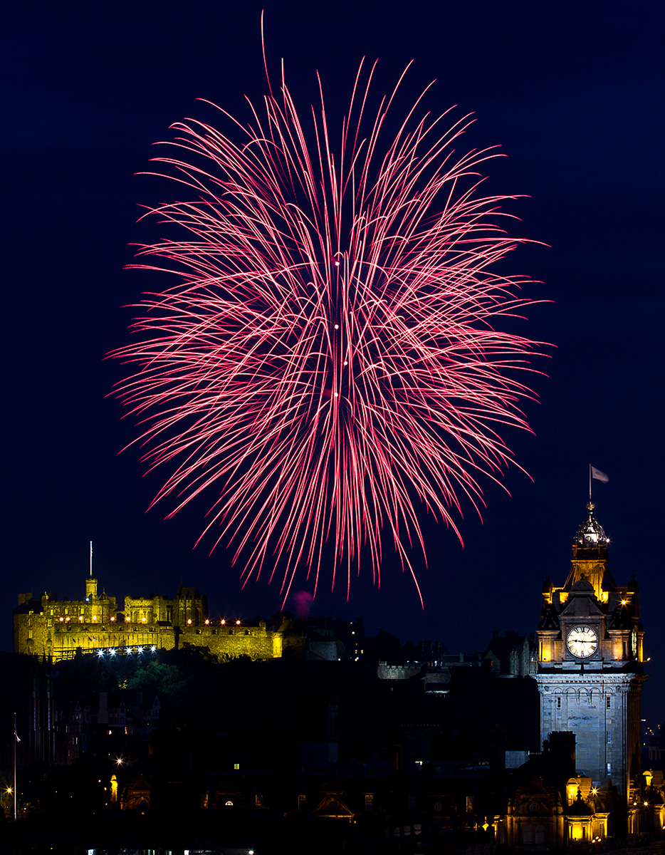 Edinburgh Tattoo fireworks from Calton Hill - 23rd August 2013