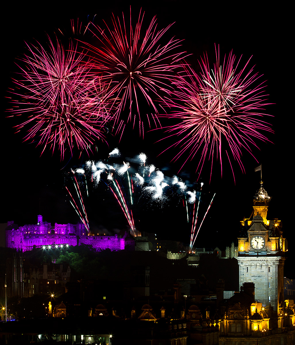 Edinburgh Tattoo fireworks from Calton Hill - 23rd August 2013