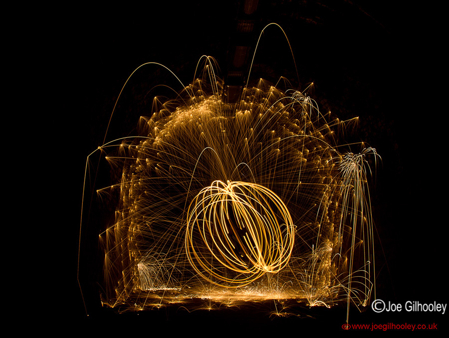 Light Trails with burning Wire Wool