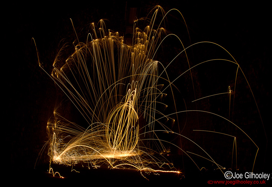 Light Trails with burning Wire Wool