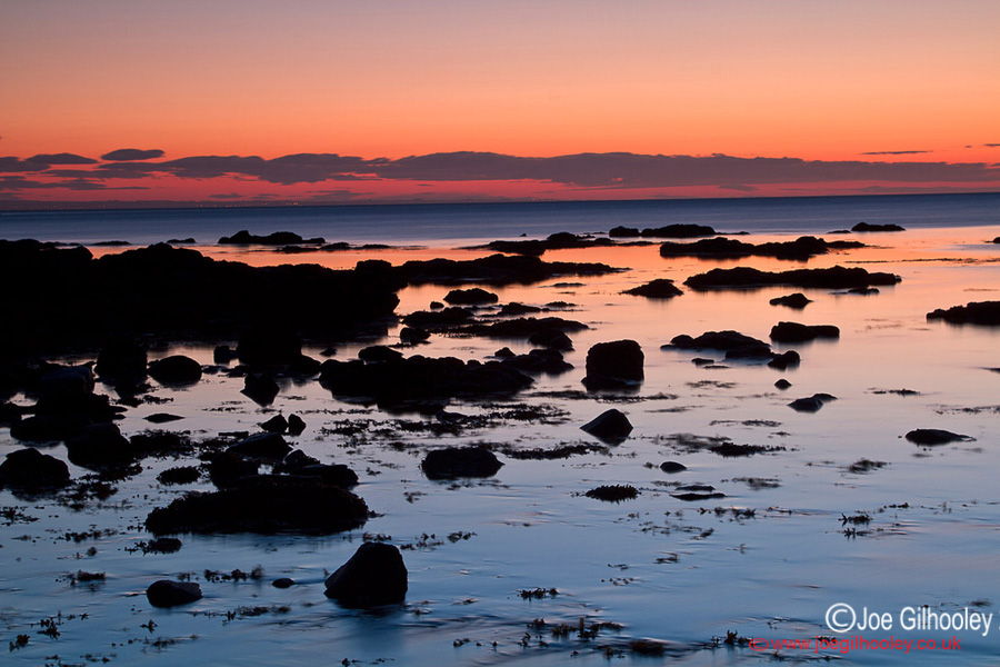 Sunrise at Yellowcraigs Beach. About an hour before dawn. Loved the rocks in the incoming tide